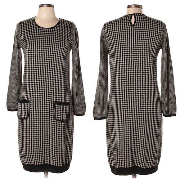 Nine West Dresses & Skirts - Sweater Dress Nine West Houndstooth Black White
